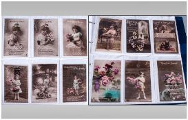 Post Card Album Containing Approximately 200 Postcards, All Appear To Be Pre 1920's. To include