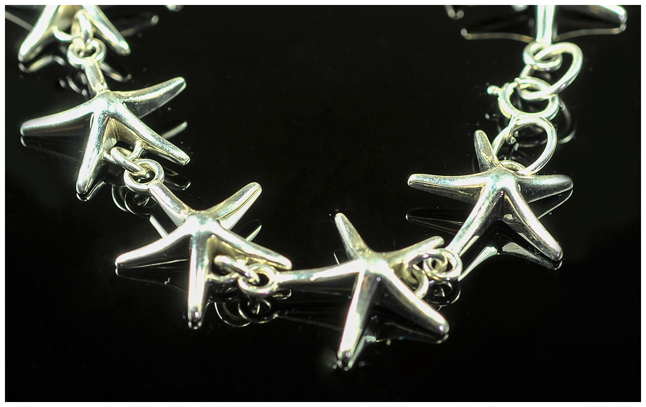 2 Silver Starfish Bracelets In The Style Of Tiffany