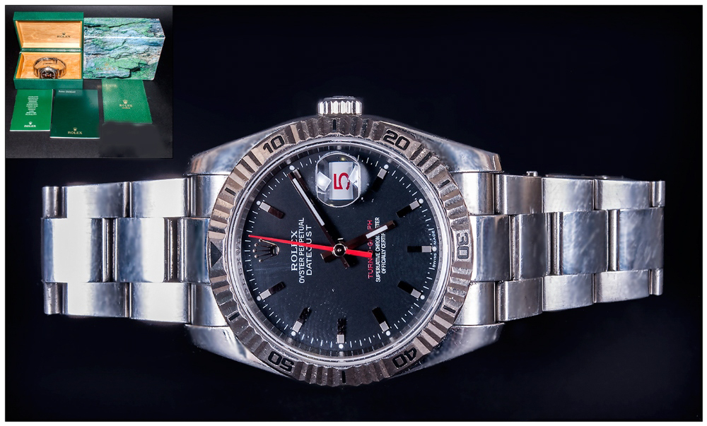 Gents Rolex Datejust Turn-O-Graph Wristwatch  Stainless Steel Case And Bracelet, Automatic Movement,
