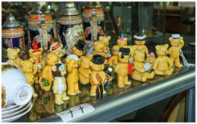 Collection of Modern Ceramic Teddy Bear Figures, various styles and poses. (25) in total.