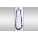 Tigers Eye Bead Necklace, 18 Inches Long