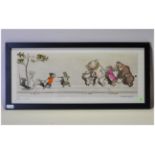 A Set Of Three 'Humorous canine subjects' each signed and inscribed in pencil, 6 1/2'' x 17 1/2''