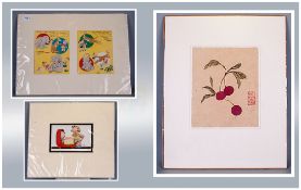 Pair of Mabel Lucie Attwell Prints in one mount plus one further,single. 21 by 16 inches largest