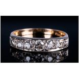 14ct White Gold Diamond Eternity Ring, Set With 7 Graduated Round Brilliant Cut Diamonds, Fully