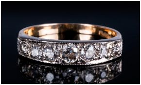 14ct White Gold Diamond Eternity Ring, Set With 7 Graduated Round Brilliant Cut Diamonds, Fully