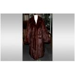 Ladies Red/Brown Three Quarter Length Coat, Fully Lined. Label inside reads 'Philip Burger, 60