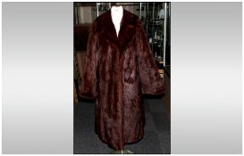 Ladies Red/Brown Three Quarter Length Coat, Fully Lined. Label inside reads 'Philip Burger, 60