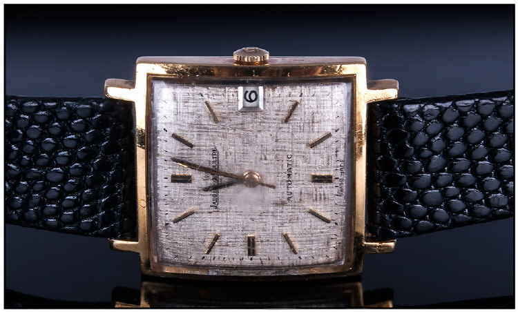 Jaeger Le Coultre 18ct Gold Automatic Wristwatch. Silvered Face , day / date aperture, marked 18ct - Image 5 of 5