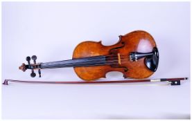 Italian - Fine Crafted Early 20th Century Violin - Complete with Bow and Original Crocodile Skin