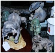 Selection of 7 Various Elephants all Shapes and Sizes. Comprising African Elephant Calf, Wildlife of