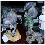 Selection of 7 Various Elephants all Shapes and Sizes. Comprising African Elephant Calf, Wildlife of