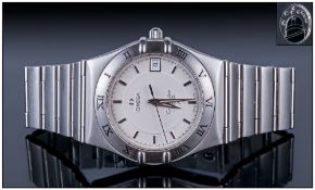 Omega Constellation Date Just Perpetual Calendar Quartz Stainless Steel Gents Wristwatch,