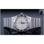 Omega Constellation Date Just Perpetual Calendar Quartz Stainless Steel Gents Wristwatch,