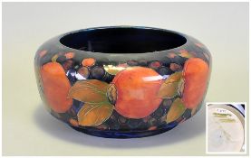 William Moorcroft Signed Footed Bowl, Pomegranate and Berries Design. c.1920's. Good Condition.