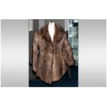 Ladies Fox Fur Jacket, fully lined. slit pockets, hook & loop fastening. Approximate size 12.