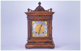 Black Forest Winterhalder and Hofmeier Oak Cased Bracket Clock.  c.1890. With 8 Day Striking and