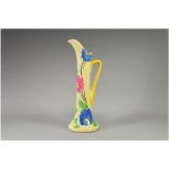 A. Woods Hand Painted 1930's and Styalished Pansy Jug. Stands 13 Inches HIgh.