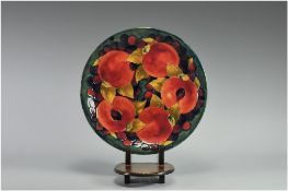 Moorcroft Large Shallow Dish / Platter. c.1920's. Pomegranate and Berries. 10.25 Inches Diameter.