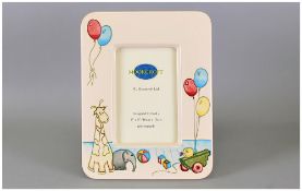 Moorcroft Nursery Past-Times Photo Frame, Designer Emma Bossons. Date 2013. 10 x 8 Inches. Mint