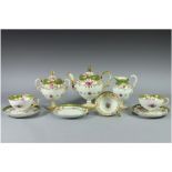 Noritake Fine Quality Hand - Decorated 9 Piece Tea Service. c.1910. Comprises 1 Teapot, 1 Milk Jug