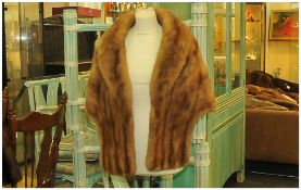 Ladies Honey Blonde Mink Cape