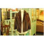 Ladies Dark Brown Mink Short Jacket, Fully lined with interior pocket.