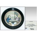 A Prattware Type Pot Lid 'A False Move' Coloured prints from the original plates. Engraved for the