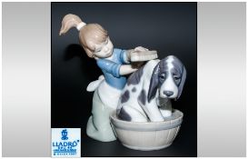 Lladro Figure ' Bashful Bather ' Model No.5455. Issued 1988, Height 5 Inches. Excellent Condition.