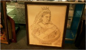 Framed Print Of Queen Victoria 'Life Story Picture' to commemorate Diamond Jubilee 22nd June 1897.