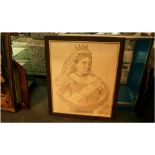 Framed Print Of Queen Victoria 'Life Story Picture' to commemorate Diamond Jubilee 22nd June 1897.