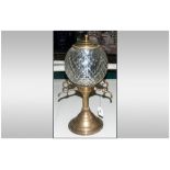 Reproduction Water Cooler/Soda Fountain with a glass central globe on brass cover and brass taps. 20