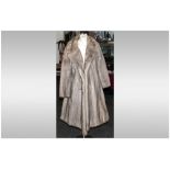 Ladies Sapphire Mink Three Quarter Length Coat, Fully lined. Slit Pocket. Hook & Loop Fastening With