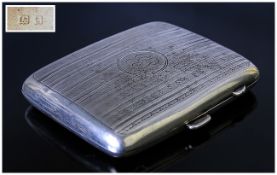 Silver Cigarette Case Hallmarked For Birmingham 1918 t, AF