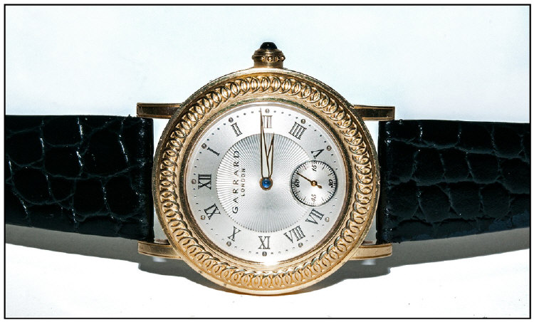 Gents 18ct Gold Cased Garrard Wristwatch, with visable 21ct white gold rotor and a high grade - Image 6 of 6