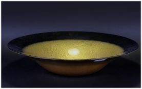 Contemporary Large Glass Designer Bowl, unusual style shape and colouring. 19 inches in diameter.