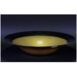 Contemporary Large Glass Designer Bowl, unusual style shape and colouring. 19 inches in diameter.