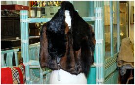 Short Dark Brown Fur Cape together with fur tippet