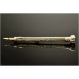 Edwardian Fancy / Ornate Silver Cased Fountain Pen, with Gold Nib. Hallmark Birmingham 1912.