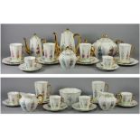 Shelley - Hand Painted ( 37 ) Piece Tea and Part Coffee Service. Floral Decoration, with Gold