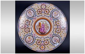 Rennaissance Style  'St Cecilia Charger, the large circular platter showing St Cecilia the parton
