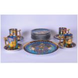 Collection Of 20 Pieces Of Gilt Decorated Porcelain Plates & Cups & Saucers, The Legends Of The