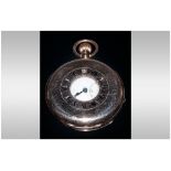 A 9ct Gold Cased Demi - Hunter Top Wind Pocket Watch. Hallmark London 1920. 98.1 grams. Excellent