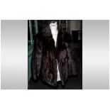 Ladies Dark Brown Mink Jacket, fully lined. Collar with revers. hook & loop fastening. slit pockets.