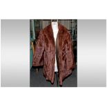 Ladies Red/Brown Mink Jacket, collar with revers, fully lined. Label inside reads 'M+Michaels Furs