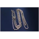 Antique Silver 60 Inch Guard Chain, Not Marked, but Tests Silver.