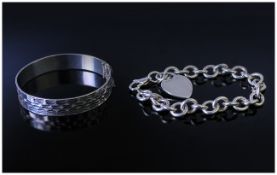 Tiffany & Co Silver Bracelet, Marked Tiffany & Co. 925. 37.3 grams. Length 8 Inches + a 1960's