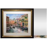 Bernard McMullen Signed Pastel 'Venice' Overall size approximately 29.25x26'', picture itseld 20.