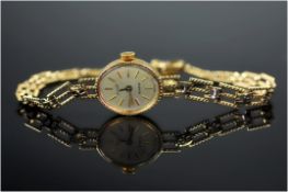 Ladies 9ct Gold Everite Quartz Bracelet Watch, Fully Hallmarked To Back