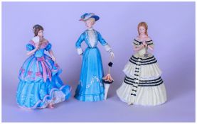 3 Wedgwood Ceramic Ladies. Comprising Afternoon Promenade, The Imperial Banquet ( No 2149 in a
