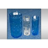 Three Whitefriar Style Glass Vases,